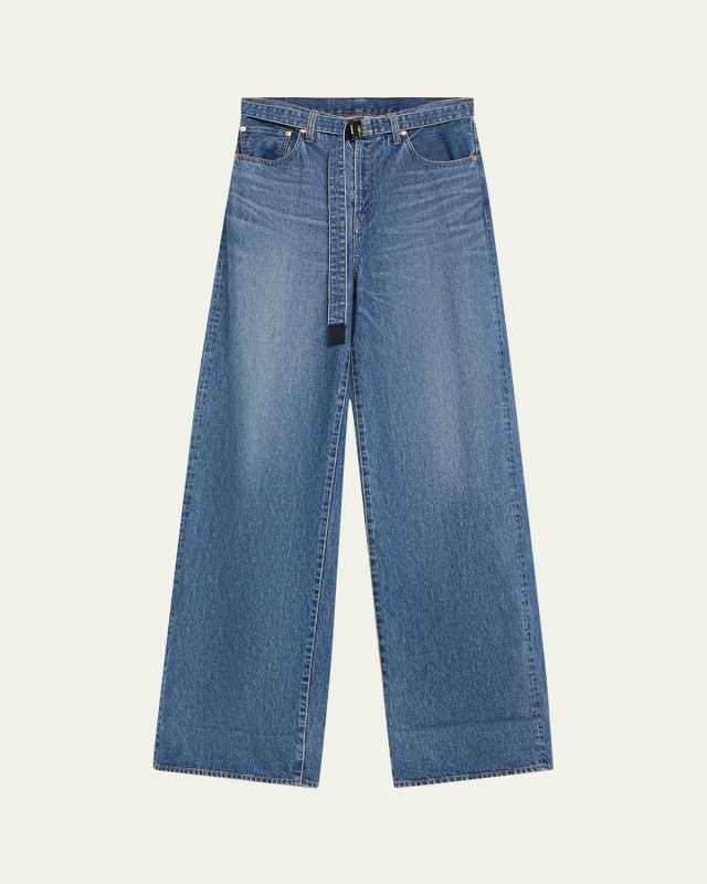 Belted Denim Pants